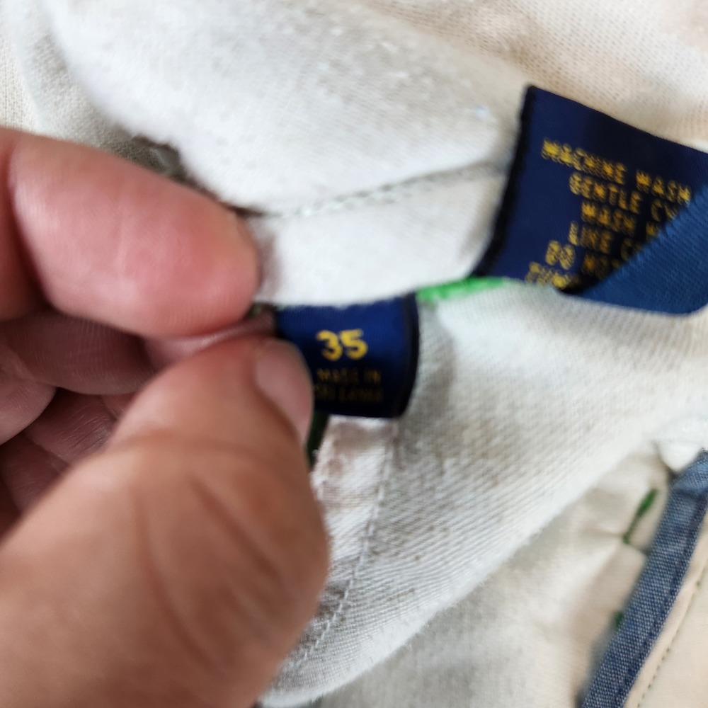 Polo Ralph Lauren Bedford Chino Shorts Men 35 Green Shark Sailboat Embroidered‎ - Picture 9 of 14